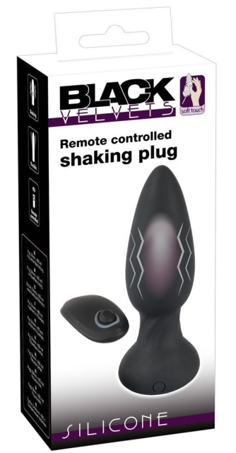 Анальна пробка Orion Black Velvets RC Shaking Plug, 14,2 см (чорний)