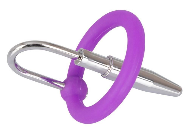 Стимулятор уретри Orion Penis Plug With A Silicone Glans Ring, 4,5 см (сріблястий)