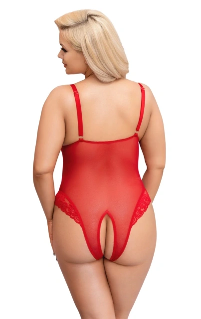 Боді Cottelli Curves otwarte, 2XL (червоний)