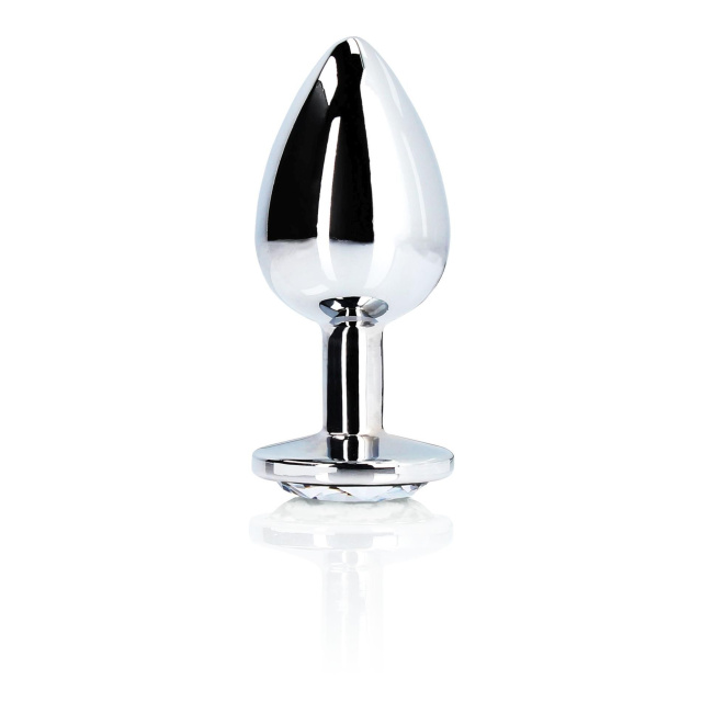 Ouch! Round Gem Butt Plug - Korek analny, Przezroczysty, 6.2 cm, S