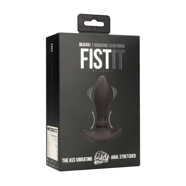 Fist It The Ass - Anal Self Penetrating Stretcher - Wibrator analny, Czarny, 12 cm