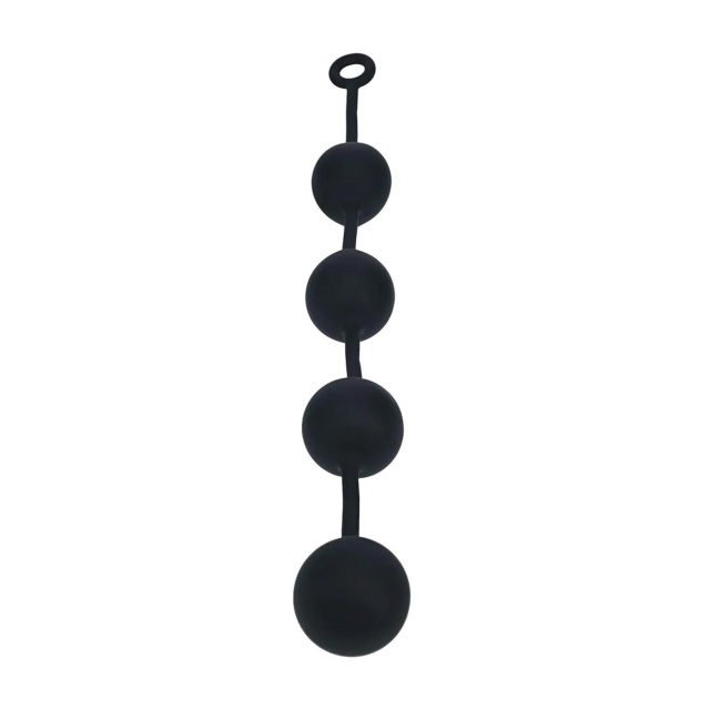 Анальний ланцюжок Levelz Round Silicone Anal Balls, 52.5 см (чорний)