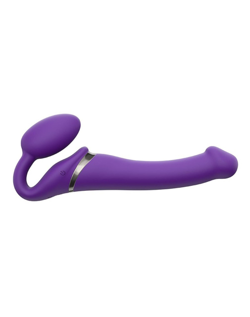 Безремневой страпон с вибрацией Strap-On-Me M, 15.6 см (фиолетовый)