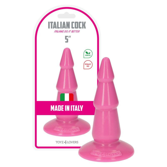 Toyz4lovers Anal Italian cock 5'' - Korek analny, Różowy, 13 cm