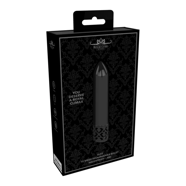 Mini wibrator Royal Gems Glitz, 8.8 cm (czarny)