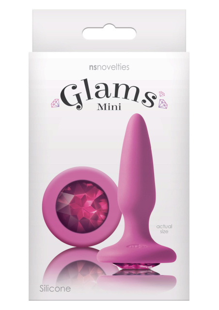 Korek analny Glams Mini Rainbow Gem, 8.5 cm (różowy)