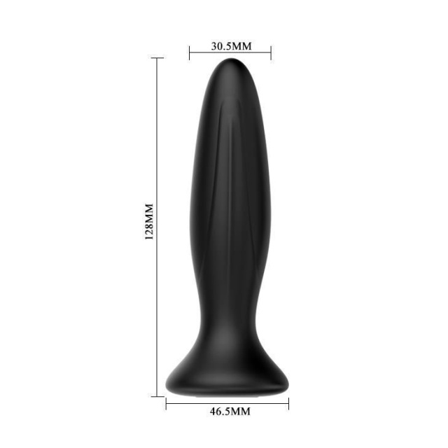 Mr. Play Vibrating Butt Plug - Korek analny, Czarny, 12, 8 cm
