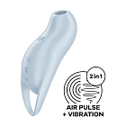 Вакуумный стимулятор клитора с вибрацией Satisfyer Pocket Pro 1 (голубой)