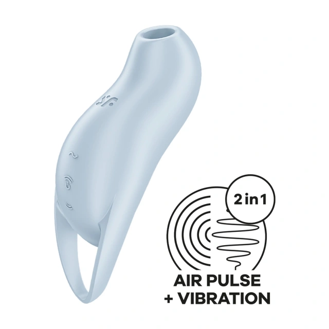 Вакуумный стимулятор клитора с вибрацией Satisfyer Pocket Pro 1 (голубой)