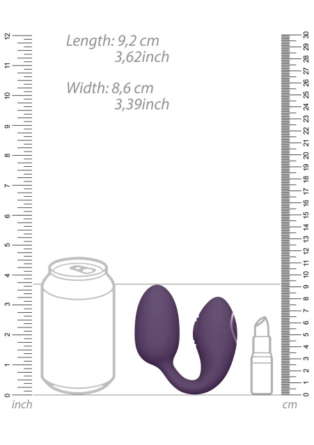 Vive Aika - Wibrujące jajko, Fioletowy, 9 cm
