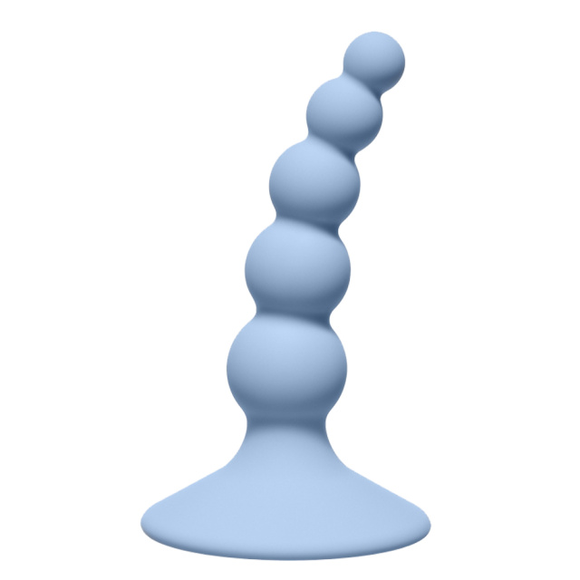Lola Games Ribbed Plug - Korek analny, Niebieski, 10.5 cm