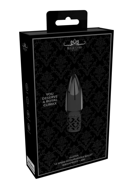 Vibromassager Royal Gems Glitter, 6.8 cm (czarny)