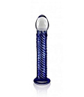 Фалоімітатор LoveToy Glass Romance, 17 см (синій)