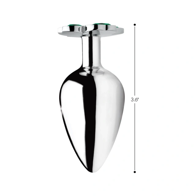 Korek analny XR Brands Clover Large, 8,9 cm (srebrny)