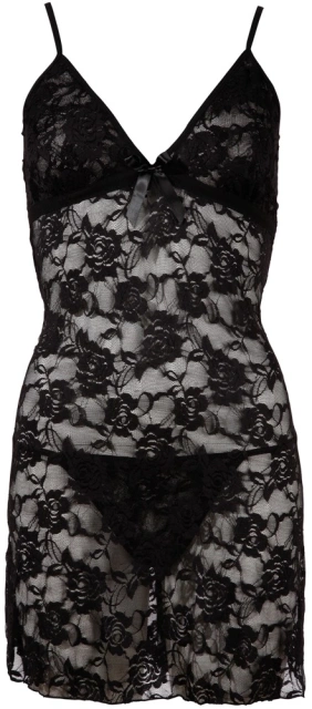 Сорочка Cottelli Lingerie Chemise, S (чорний)