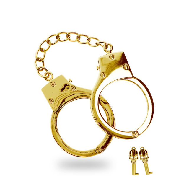 Taboom Gold Plated BDSM Handcuffs - Kajdanki, Złoto