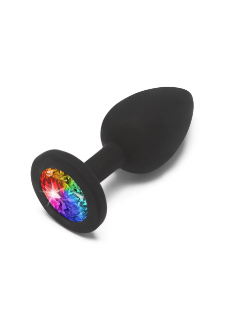 TOYJOY Rainbow Booty Jewel - Korek analny, Czarny, 7 cm