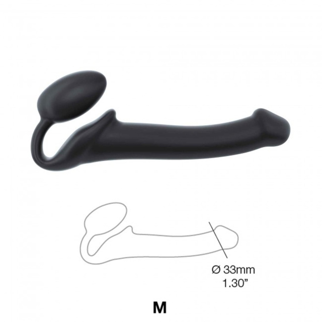 Strap-on-me Bendable Strap-On - Strap-on bez pasa, Czarny, 15, 6 cm