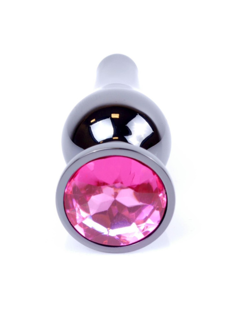MyLove Jewellery Dark Silver Butt Plug - Korek analny, Różowy, 9.5 cm