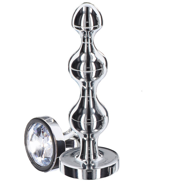 TOYJOY Anal Play Diamond Star Beads - Stymulator analny, Srebro, 10.5 cm, S