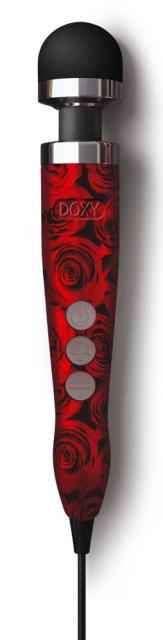 Вібромасажер Doxy Die Cast, 33 см (чорний з червоним)