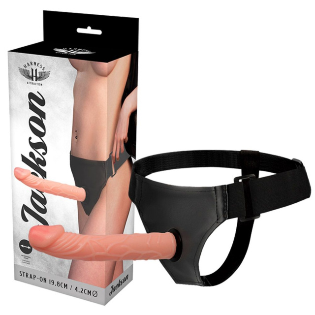 Harness Atraction Jackson - Strapon, W kolorze cielistym, 19.8 cm