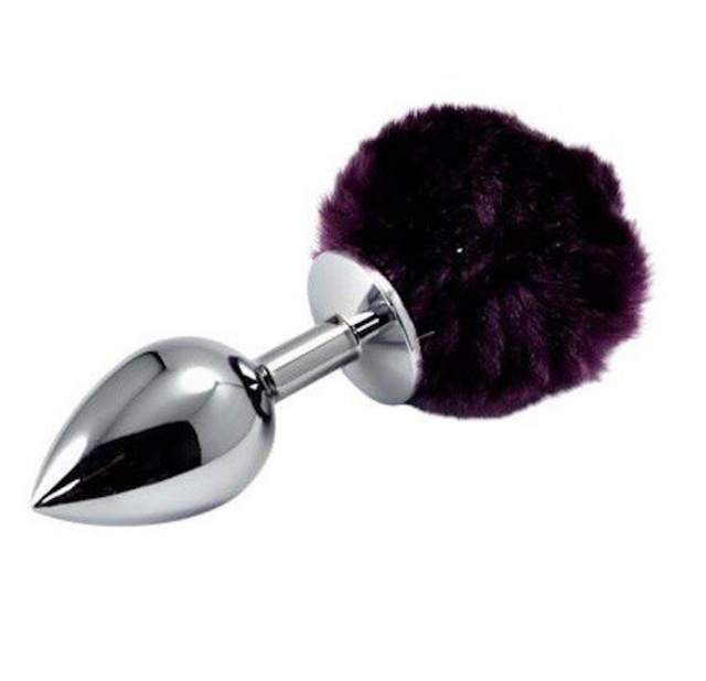 Lovetoy Pompon Metal Plug Small - Korek analny, Fioletowy, 7 cm, S