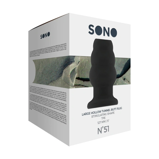 Анальный тоннель Sono Hollow Tunnel Butt Plug No.51, 12.7 см (черный)