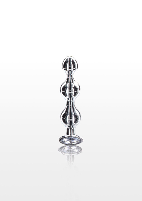 TOYJOY Anal Play Diamond Star Beads - Stymulator analny, Srebro, 10.5 cm, S
