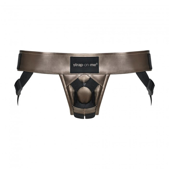 Труси для страпона Strap-On-Me Leatherette Harness Curious, OS (сірий)
