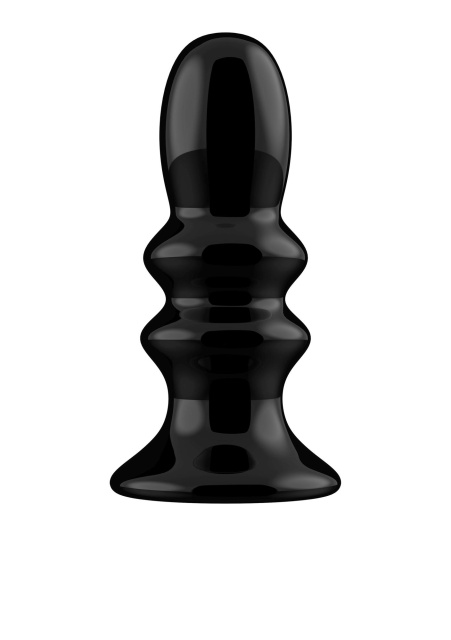 Скляний вібратор Chrystalino Ribbly, 11 см (чорний)