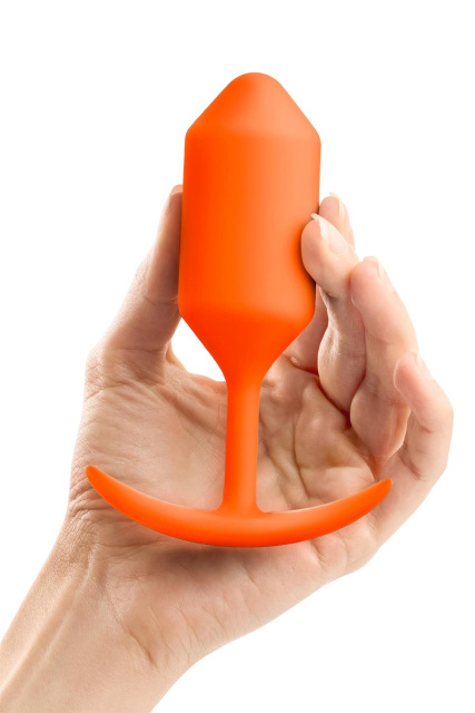 Korek analny B-Vibe Snug Plug 3, 12.7 cm (pomarańczowy)