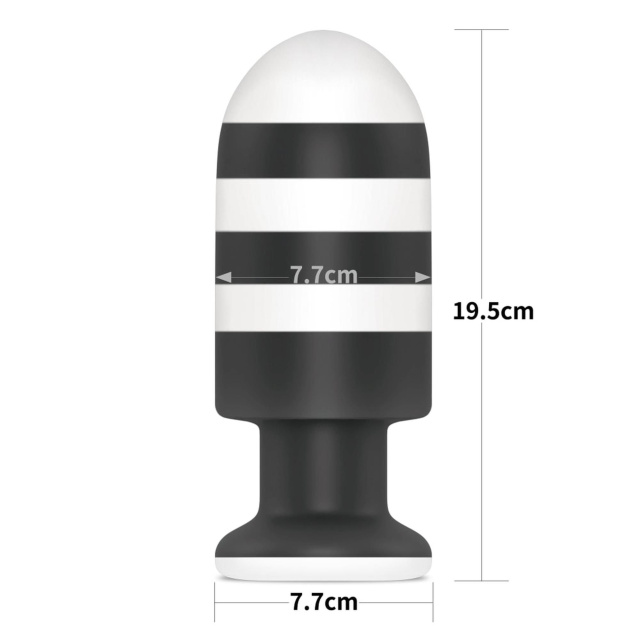 Lovetoy X-Missioner - Korek analny, Czarny-Biały, 19, 5 cm