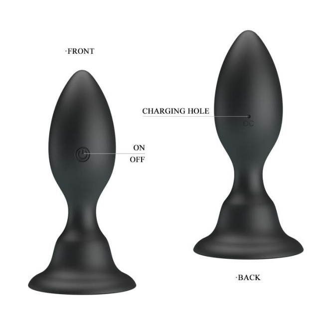 Pretty Love Push Over To Trigger - Korek analny, Czarny, 10, 8 cm