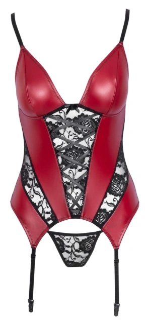Корсет Cottelli Lingerie Basque, S (червоний)