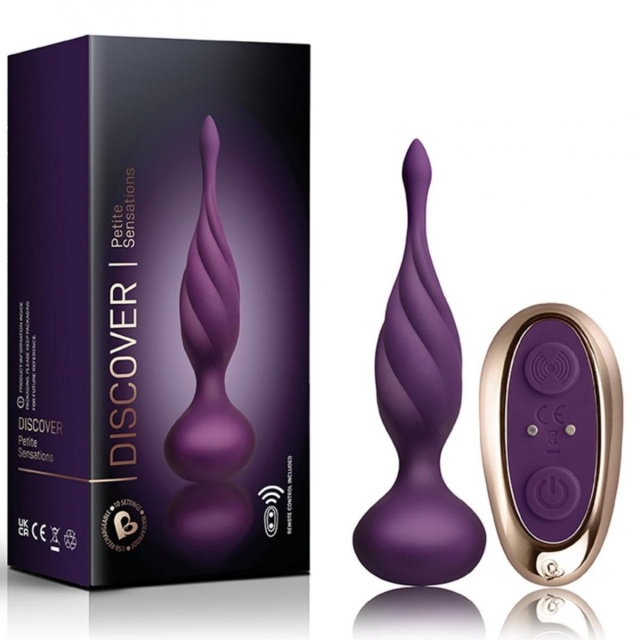 Korek analny z wibracją Rocks Off Petite Sensations Discover, 10,5 cm (fioletowy)