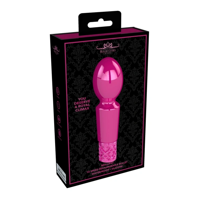 Vibromassager Royal Gems Brilliant, 12 cm (różowy)