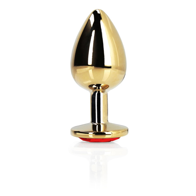 Ouch! Heart Gem Butt Plug - Korek analny, Złoto, 8.1 cm