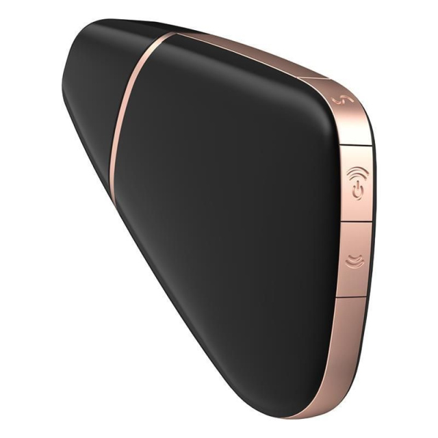 Satisfyer Love Triangle - Bezdotykowy stymulator łechtaczki z wibracjami, Czarny, 14, 5 cm
